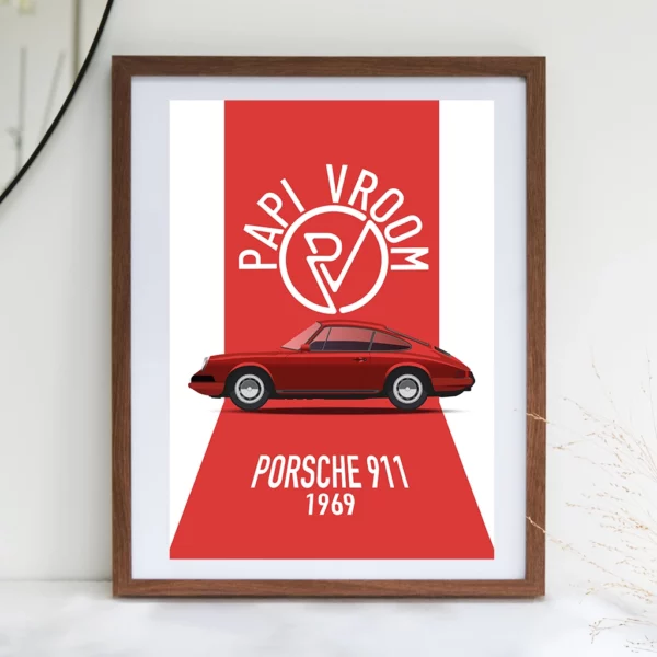 Affiche voiture ancienne Porsche