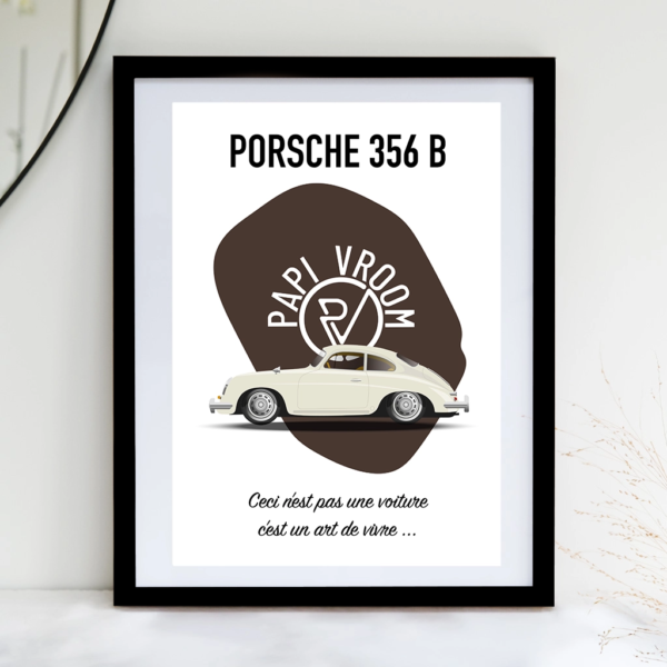Affiche voiture ancienne Porsche 356B