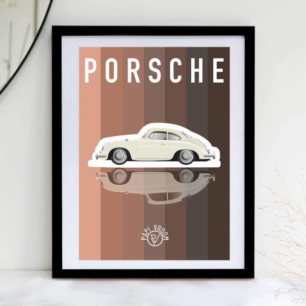 Affiche voiture ancienne Porsche 356B