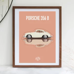 Affiche voiture ancienne Porsche 356B