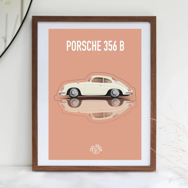 Affiche voiture ancienne Porsche 356B