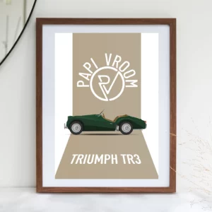 Affiche voiture ancienne Triumph TR3
