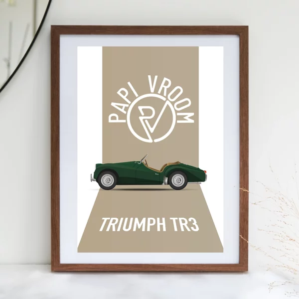 Affiche voiture ancienne Triumph TR3