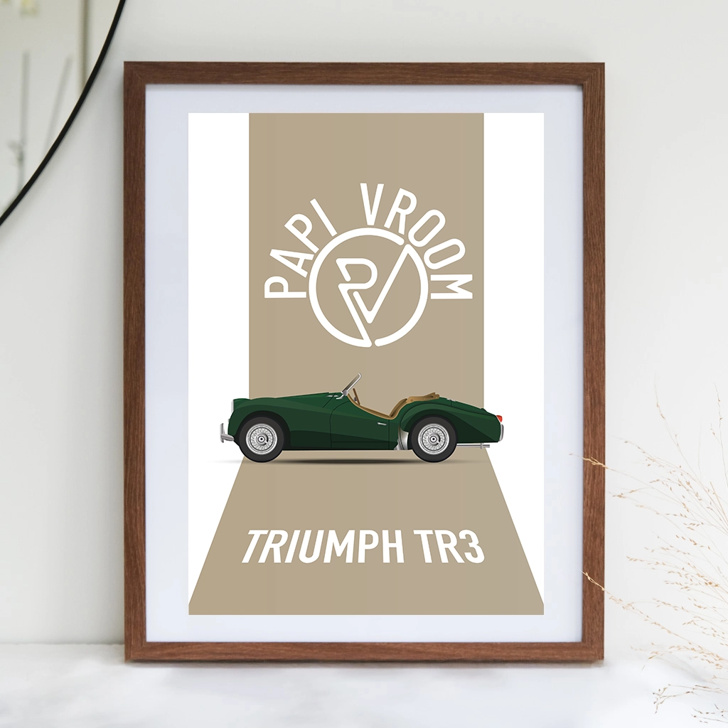 Affiche voiture ancienne Triumph TR3