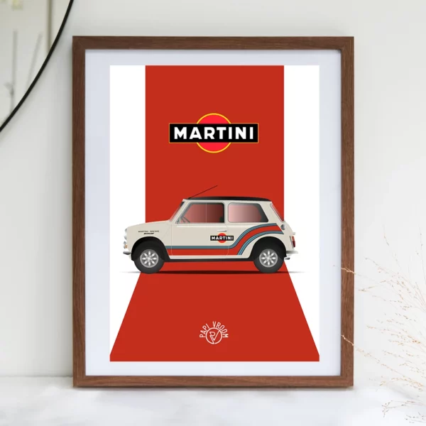 Affiche voiture ancienne Austin Mini