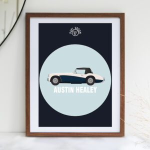 Affiche voiture ancienne Austin Healey