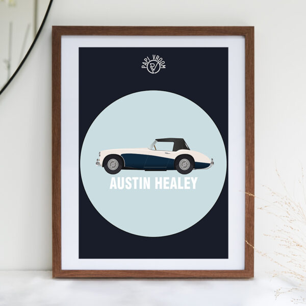 Affiche voiture ancienne Austin Healey