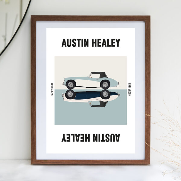 Affiche voiture ancienne Austin Healey