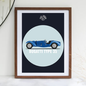 Affiche voiture ancienne Bugatti Type 35