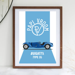Affiche voiture ancienne Bugatti Type 35