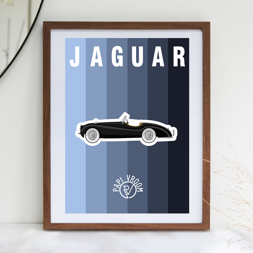 Affiche voiture ancienne Jaguar XK120
