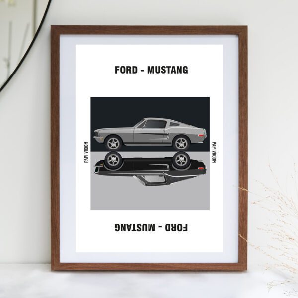 Affiche voiture ancienne Ford Mustang