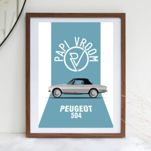 Affiche voiture ancienne Peugeot 504