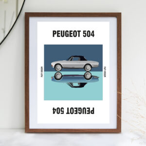 Affiche voiture ancienne Peugeot 504