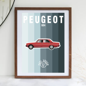 Affiche voiture ancienne Peugeot 604