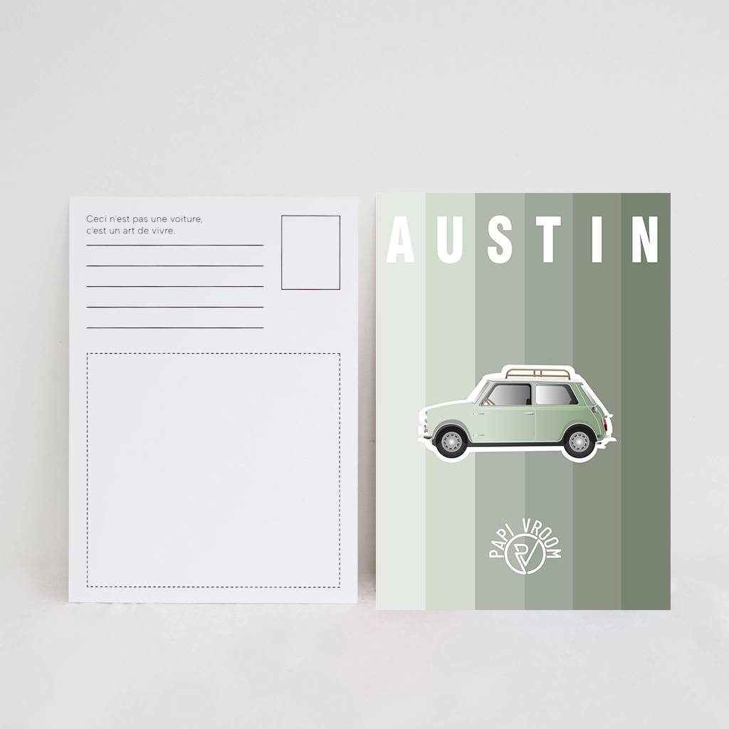 Carte Postale Austin Mini | Papivroom