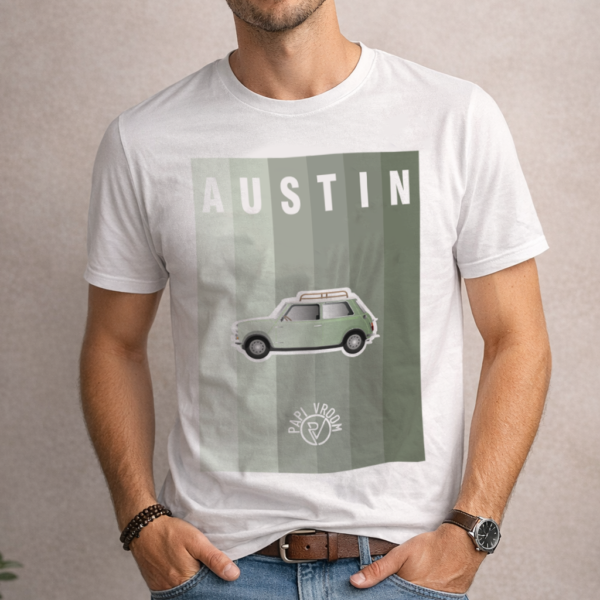 T-shirt imprimé voiture ancienne Austin Mini