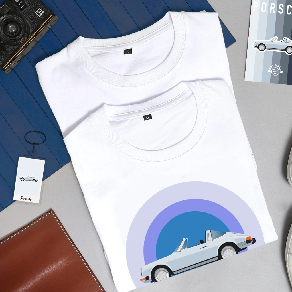 T-shirt imprimé voiture ancienne Porsche 911 Targa – Image 1