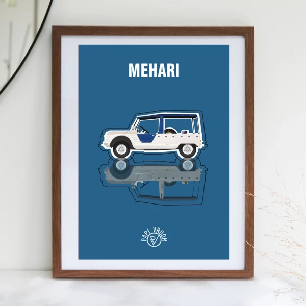 Affiche voiture ancienne Citroën Mehari
