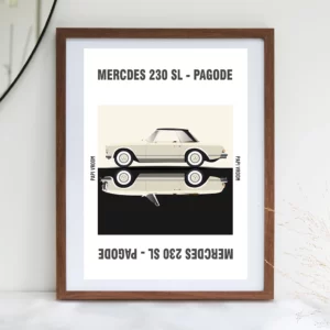 Affiche voiture ancienne Mercedes Pagode