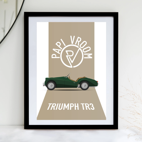Affiche voiture ancienne Triumph TR3