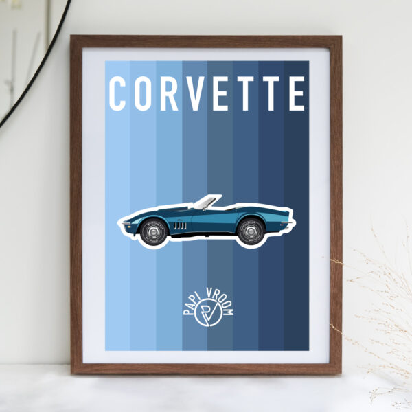 Affiche voiture ancienne Corvette