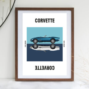 Affiche voiture ancienne Corvette