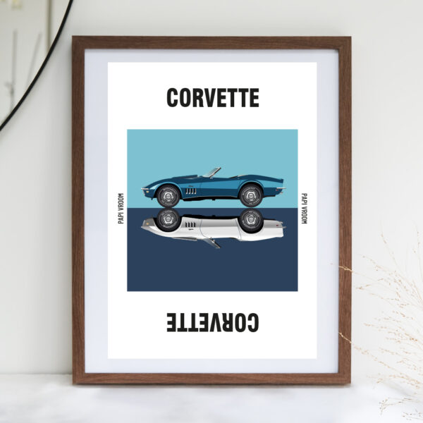 Affiche voiture ancienne Corvette