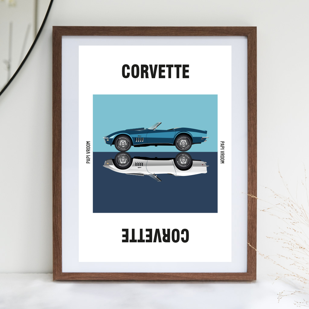 Affiche voiture ancienne Corvette – Image 1