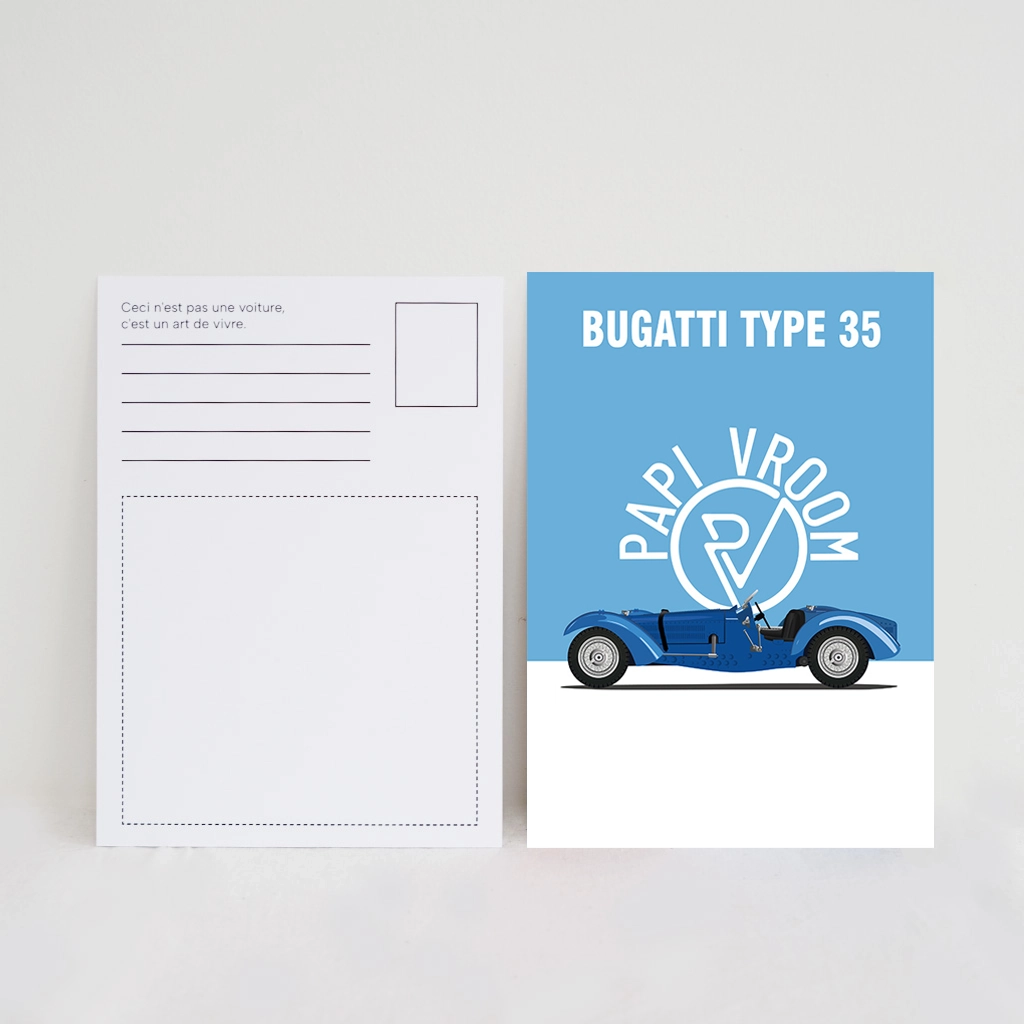 Carte Postale Bugatti Type 35 | Papivroom