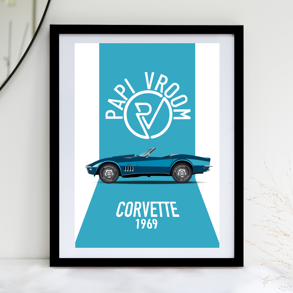 Affiche voiture ancienne Corvette C3 – Image 3