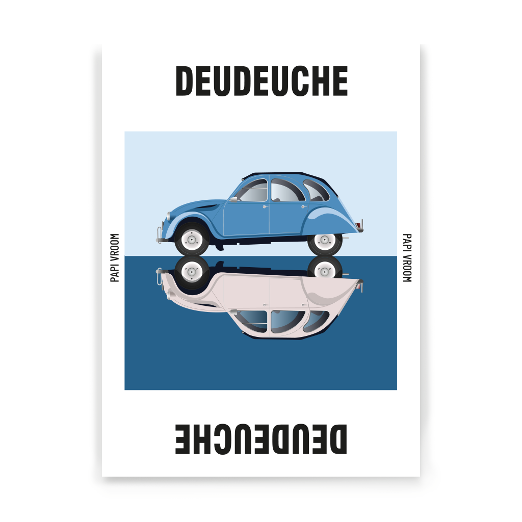 Affiche voiture ancienne Citroën 2cv Deudeuche – Image 3