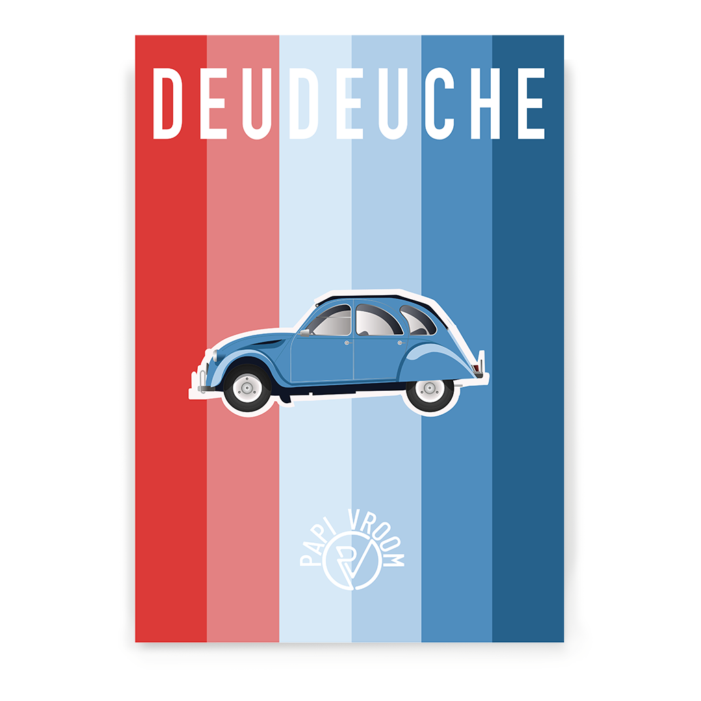 Affiche voiture ancienne Citroën 2cv Deudeuche – Image 2