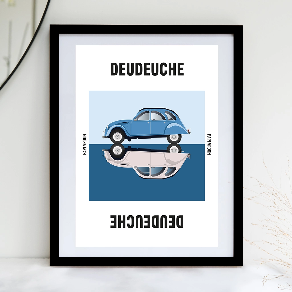 Affiche voiture ancienne Citroën 2cv Deudeuche – Image 2