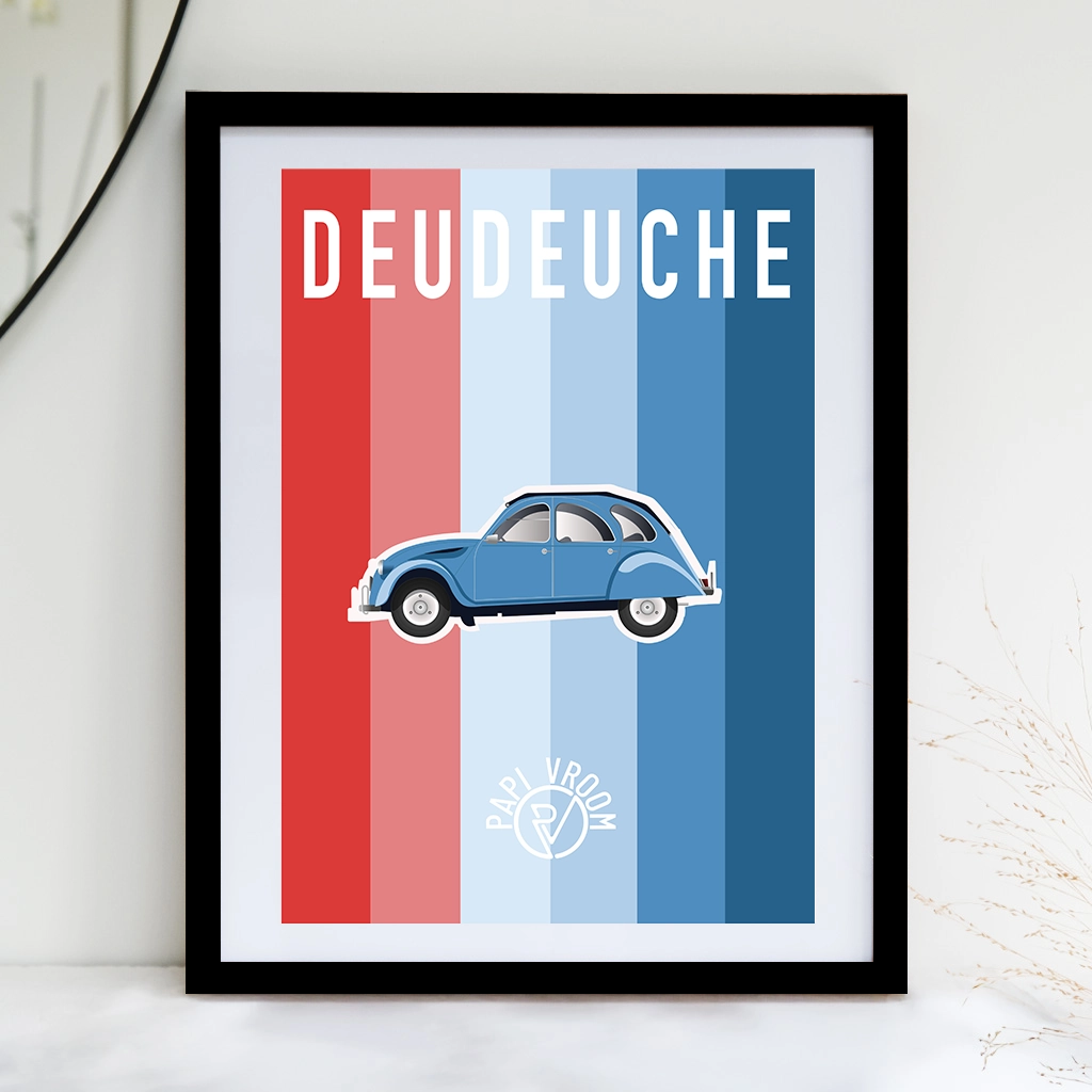 Affiche voiture ancienne Citroën 2cv Deudeuche – Image 3