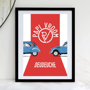 Affiche voiture ancienne Citroën 2cv Deudeuche – Image 2