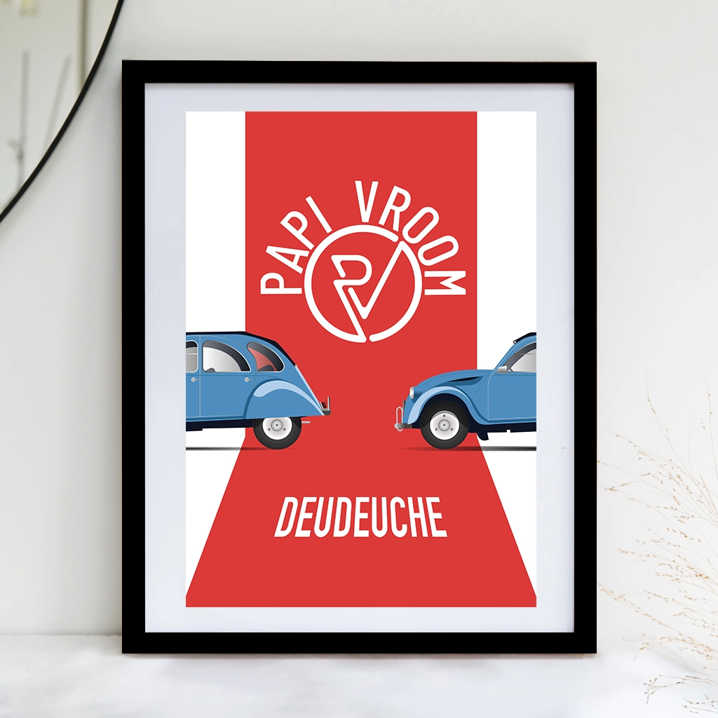Affiche voiture ancienne Citroën 2cv Deudeuche – Image 2