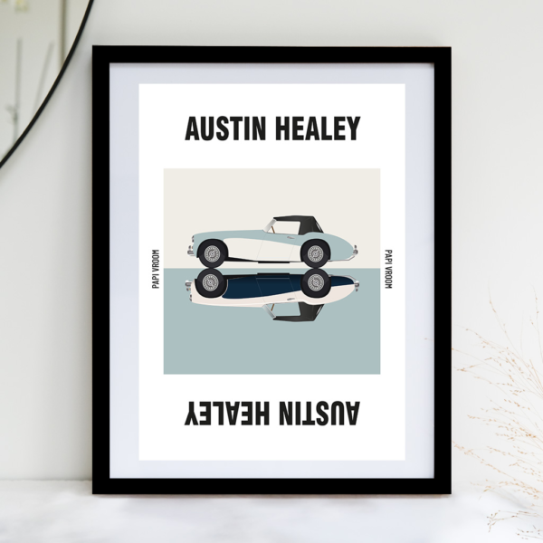 Affiche voiture ancienne Austin Healey