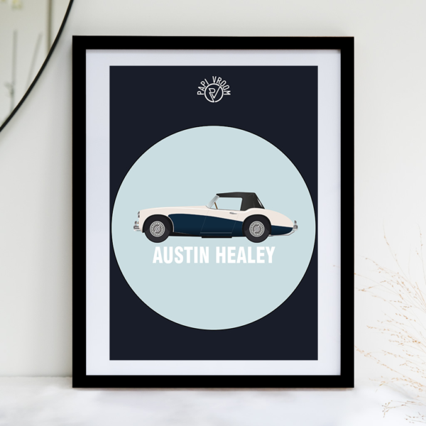 Affiche voiture ancienne Austin Healey