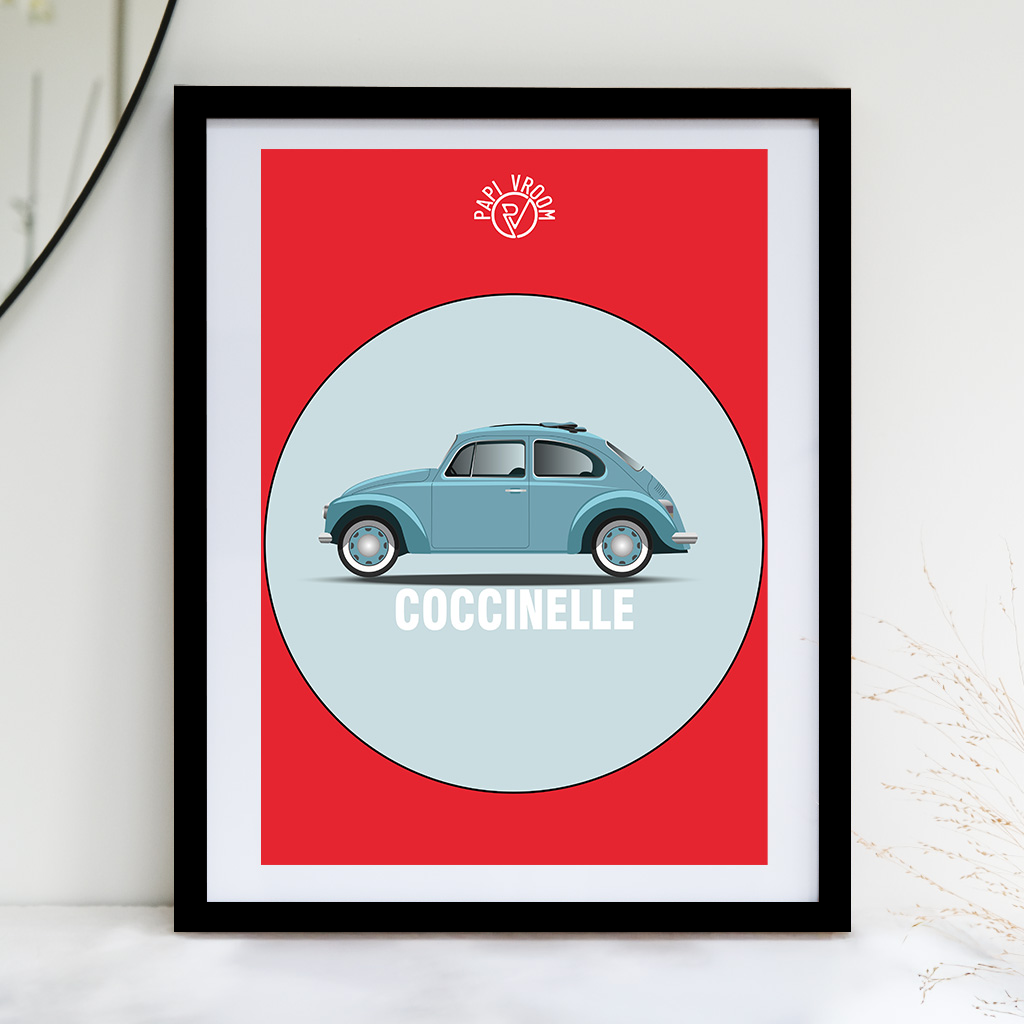 Affiche voiture ancienne Volkswagen Coccinelle Cox – Image 2
