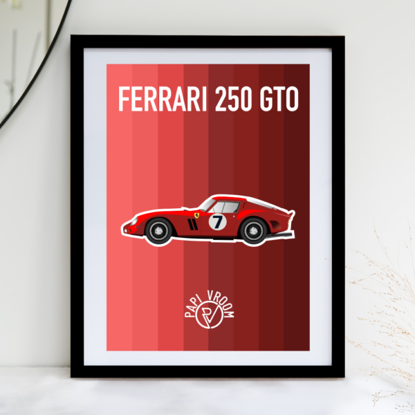 Affiche voiture ancienne Ferrari 250 GTO