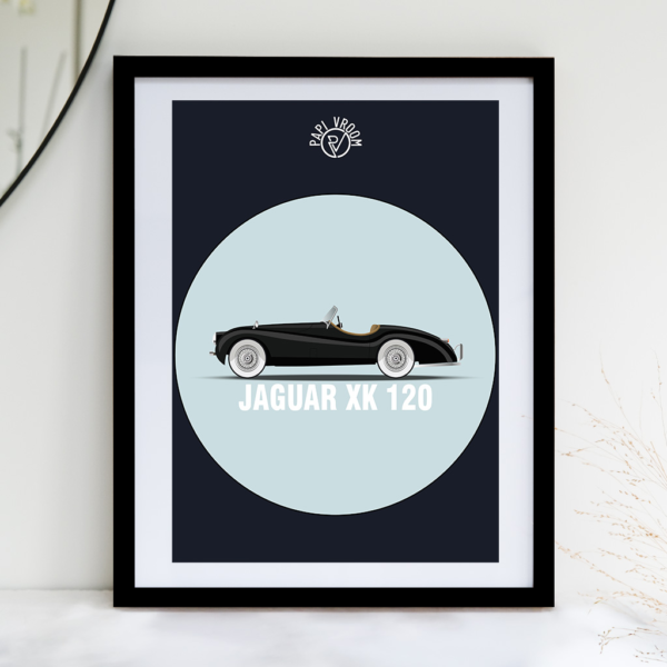 Affiche voiture ancienne Jaguar XK120