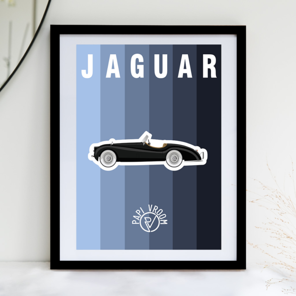 Affiche voiture ancienne Jaguar XK120