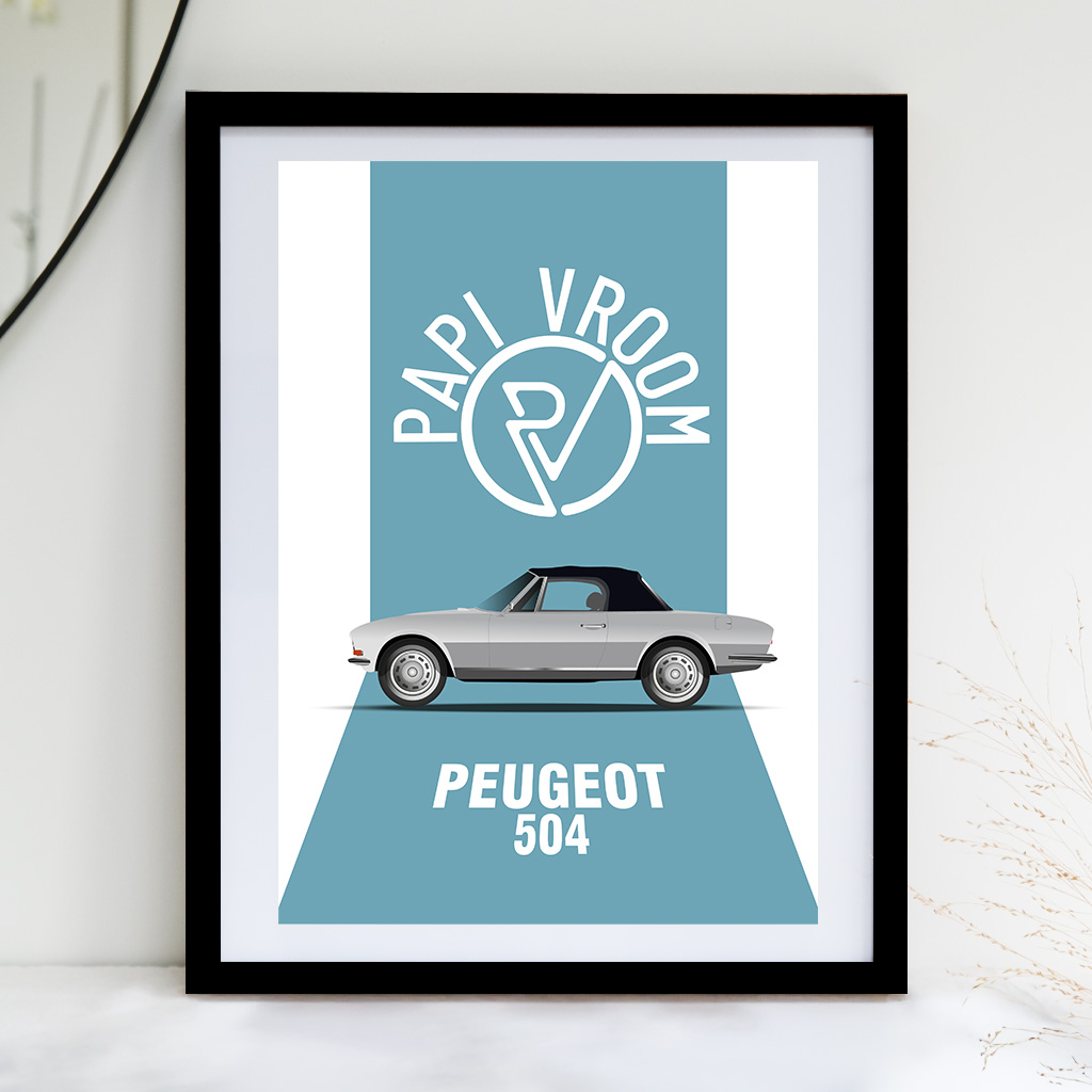 Affiche voiture ancienne Peugeot 504 – Image 2