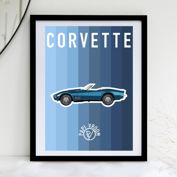 Affiche voiture ancienne Corvette