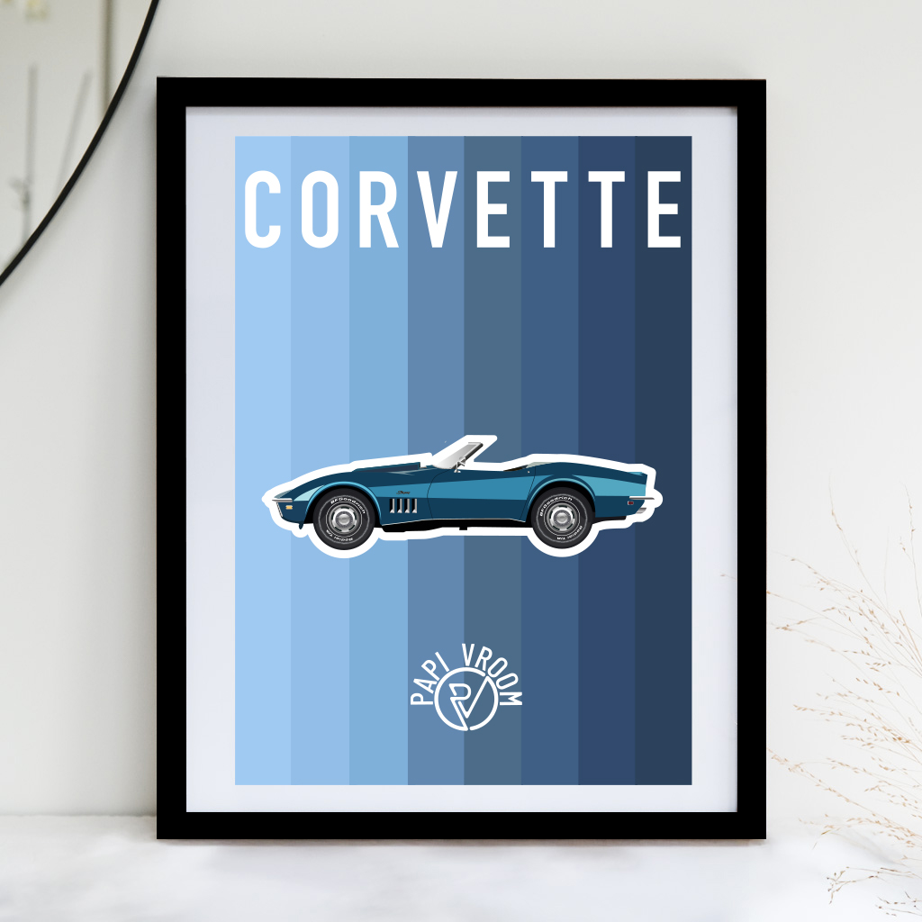 Affiche voiture ancienne Corvette – Image 2