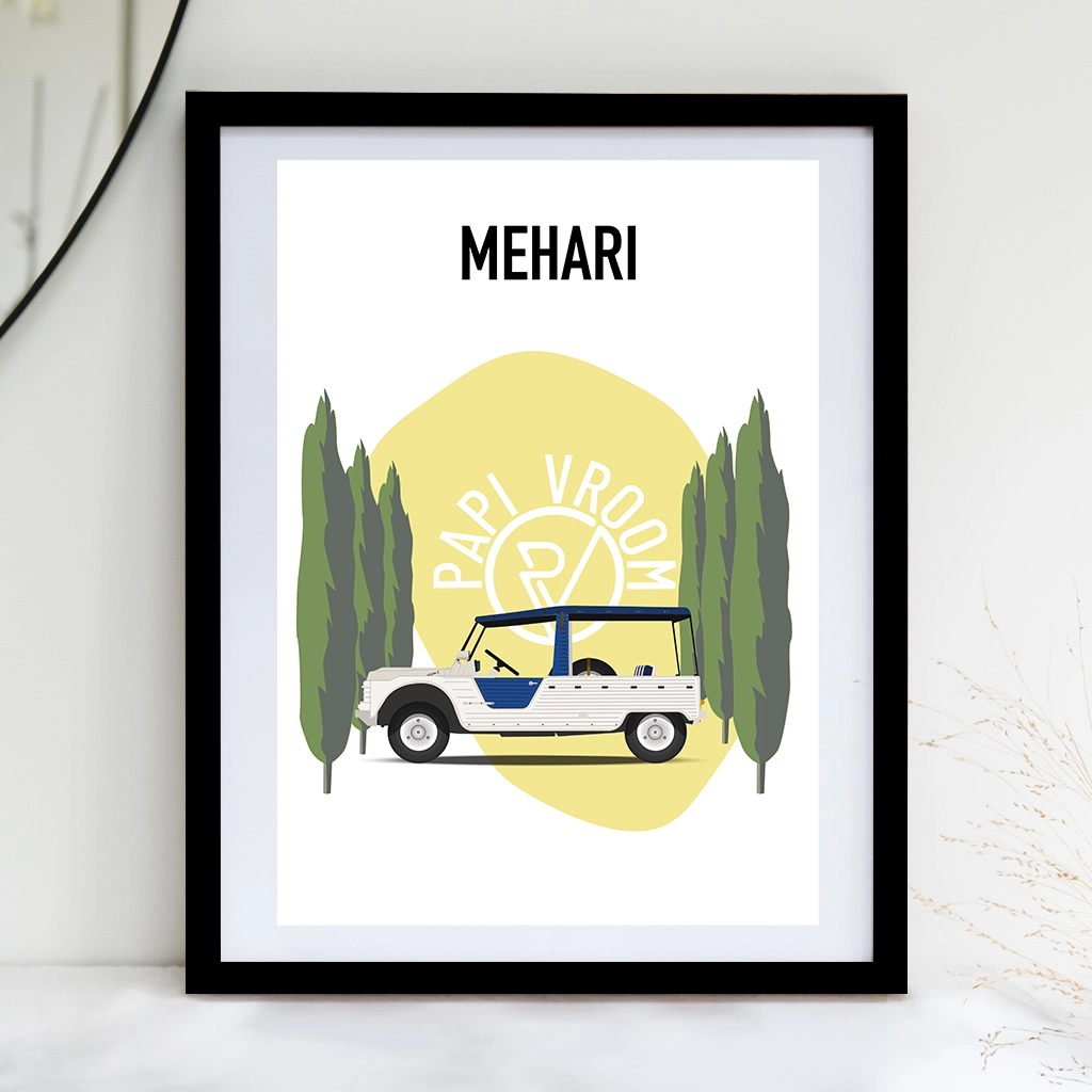 Affiche voiture ancienne Citroën Mehari – Image 2