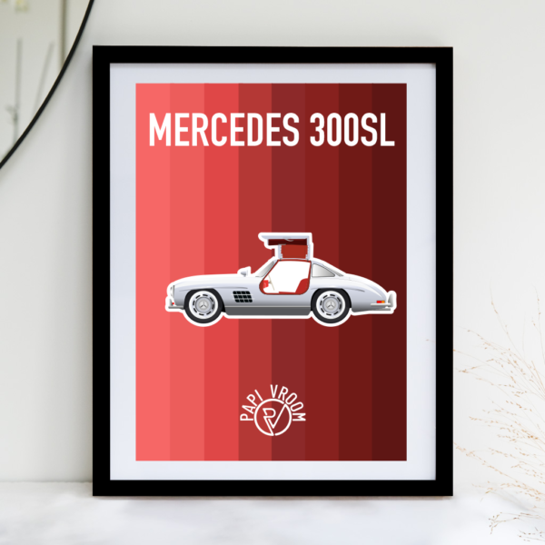 Affiche voiture ancienne Mercedes 300SL