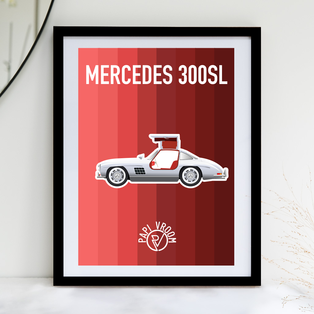 Affiche voiture ancienne Mercedes 300SL – Image 2