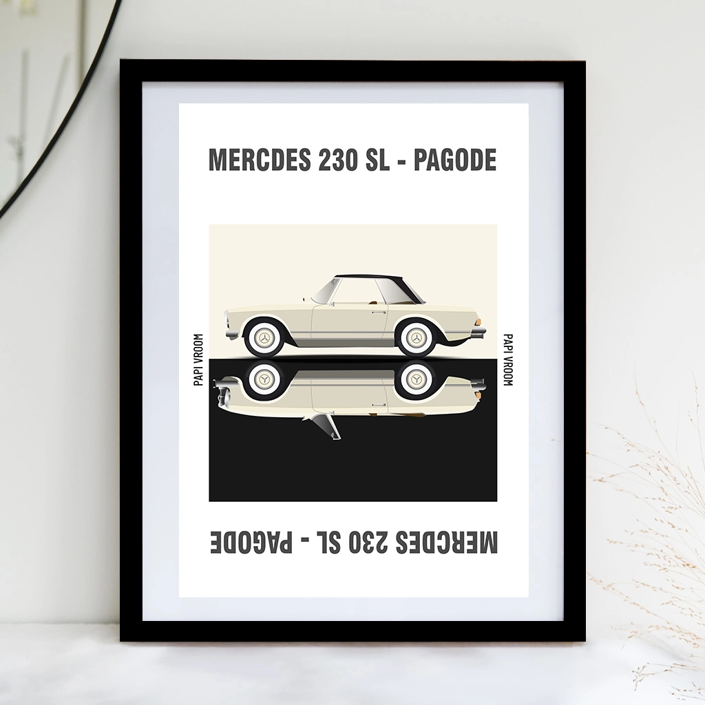 Affiche voiture ancienne Mercedes Pagode – Image 2